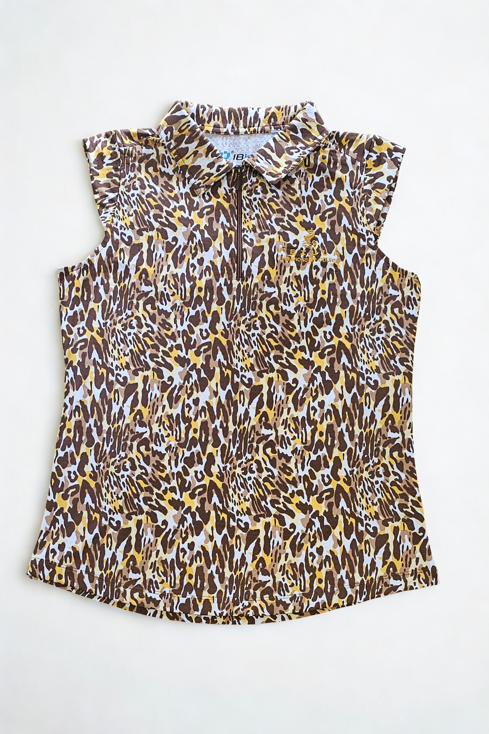 IBKUL Pezula Sleeveless Polo Leopard Print