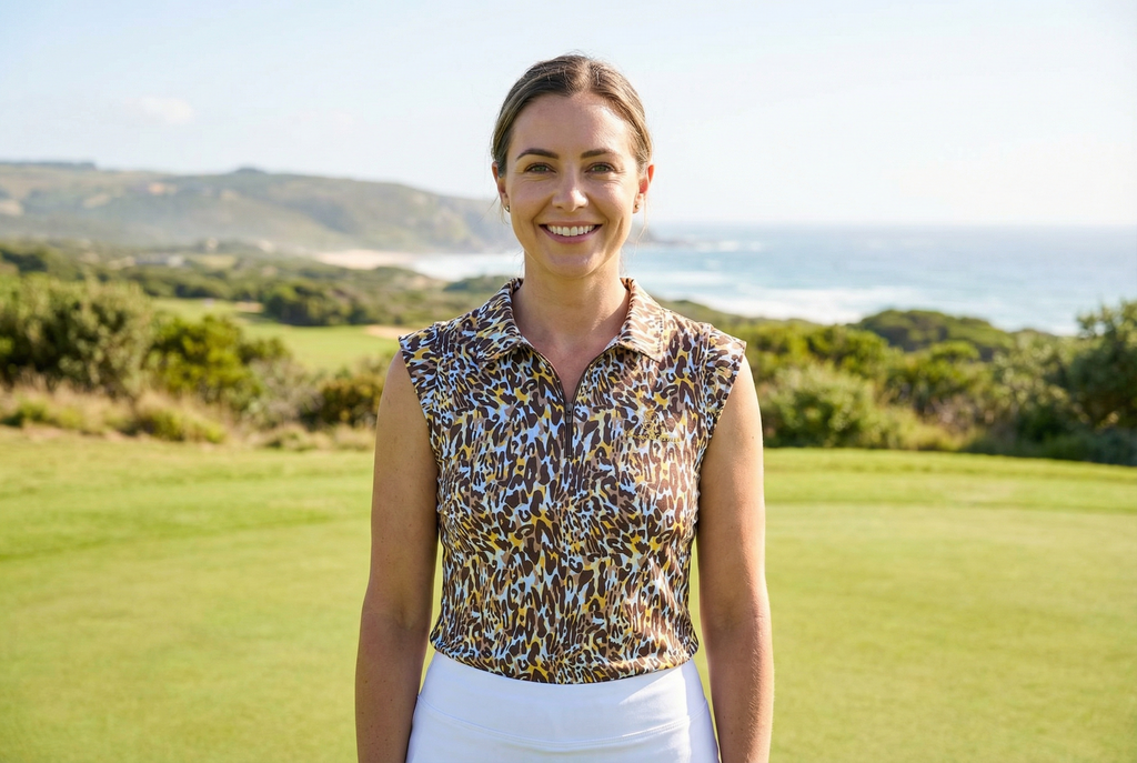 IBKUL Pezula Sleeveless Polo Leopard Print