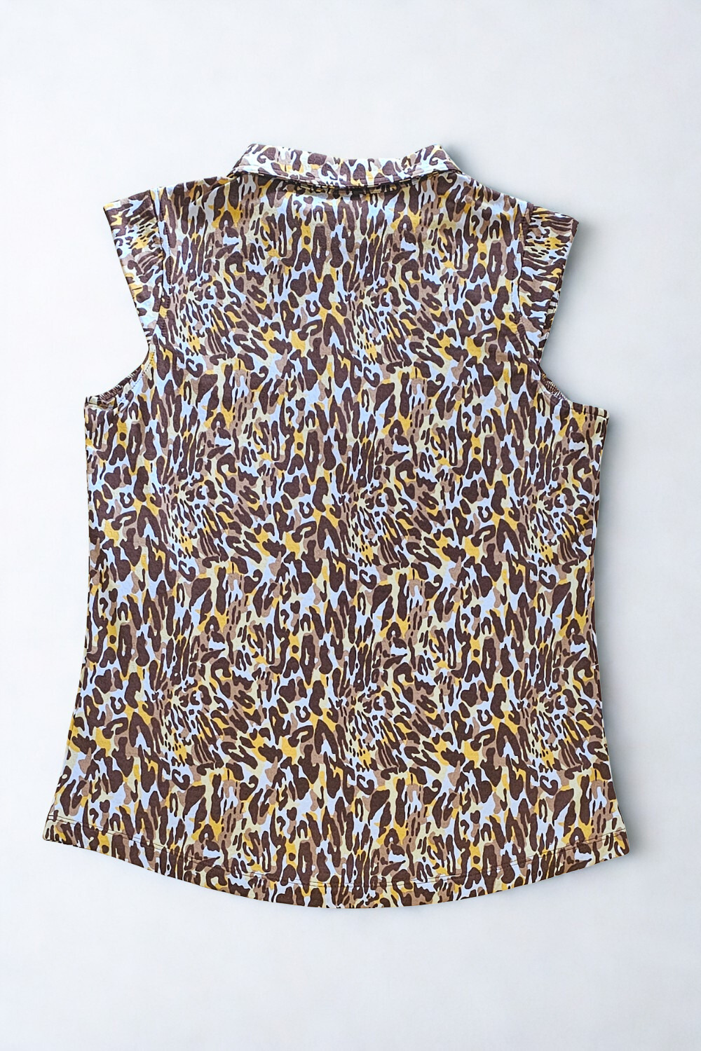 IBKUL Pezula Sleeveless Polo Leopard Print