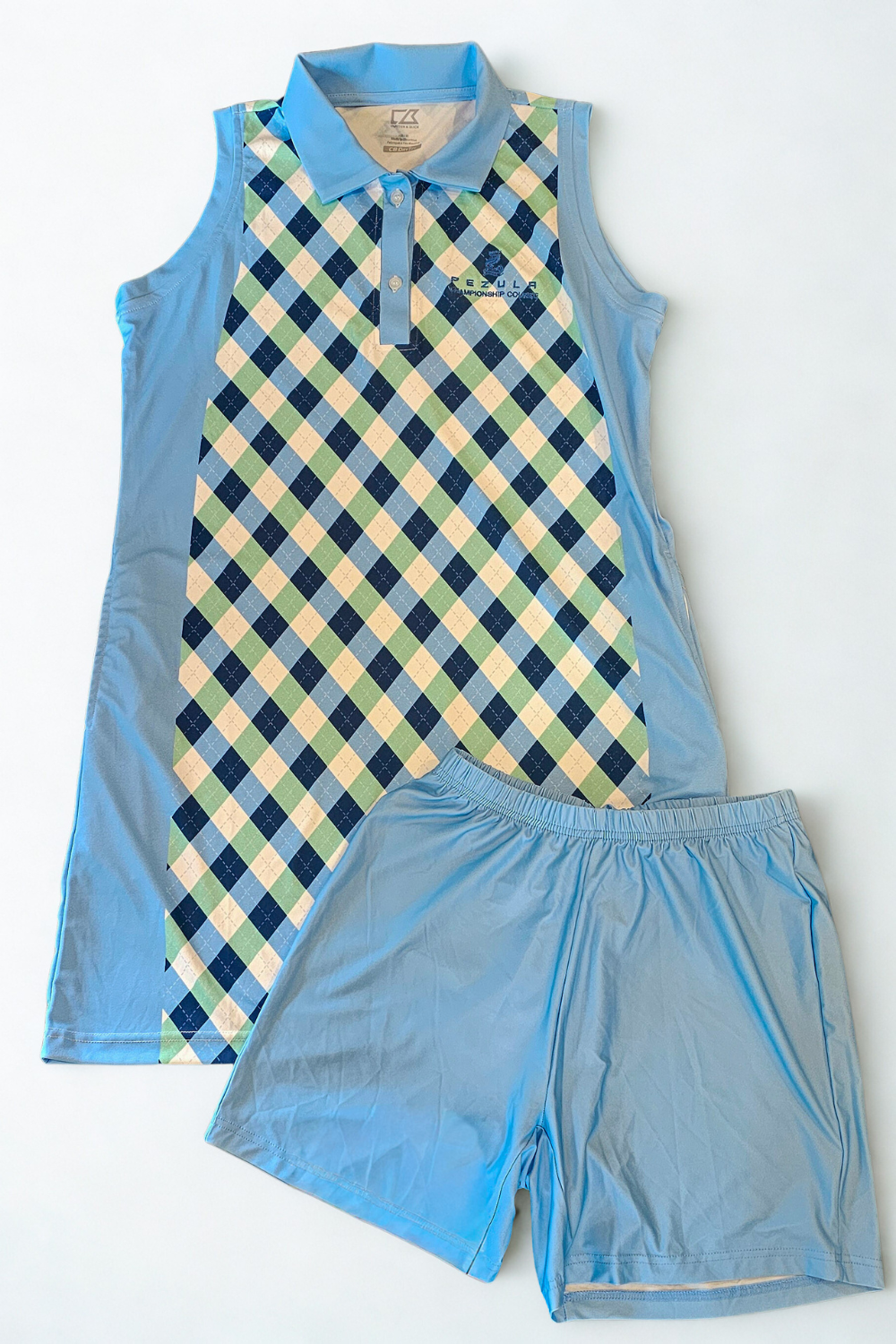 Cutter & Buck Pezula Golf Dress Argyle Blue
