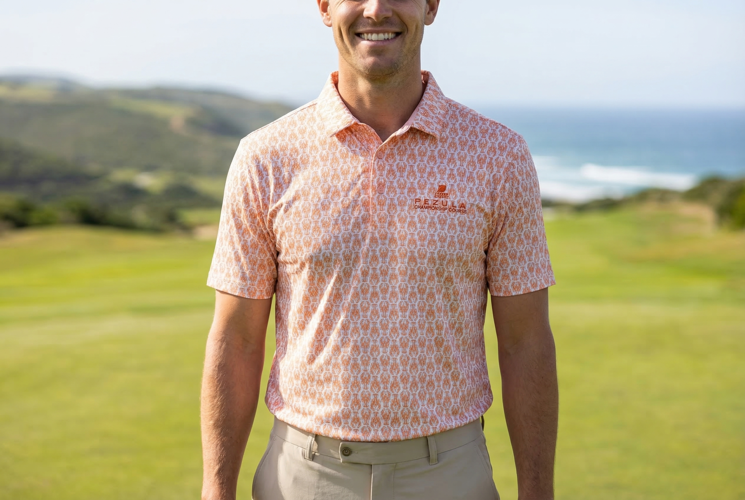 Ahead Pezula Performance Polo Coral Reef