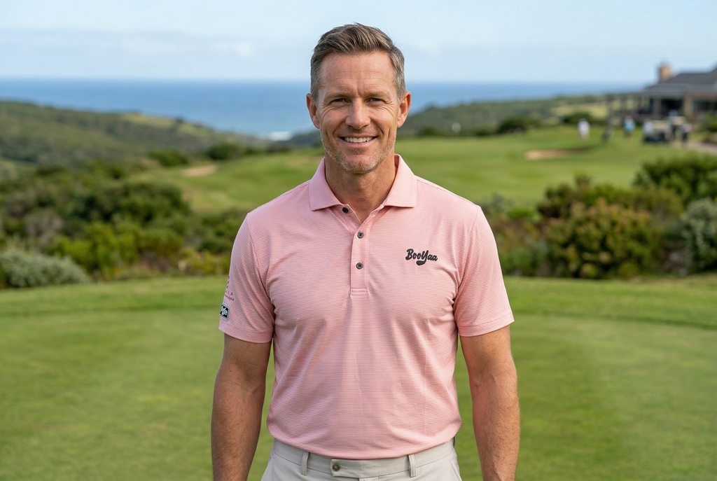 BooYaa Pezula Golf Polo - Classic Stripe Blush