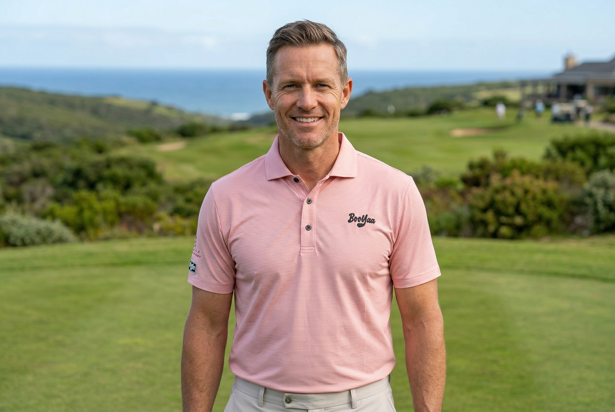 BooYaa Pezula Golf Polo - Classic Stripe Blush