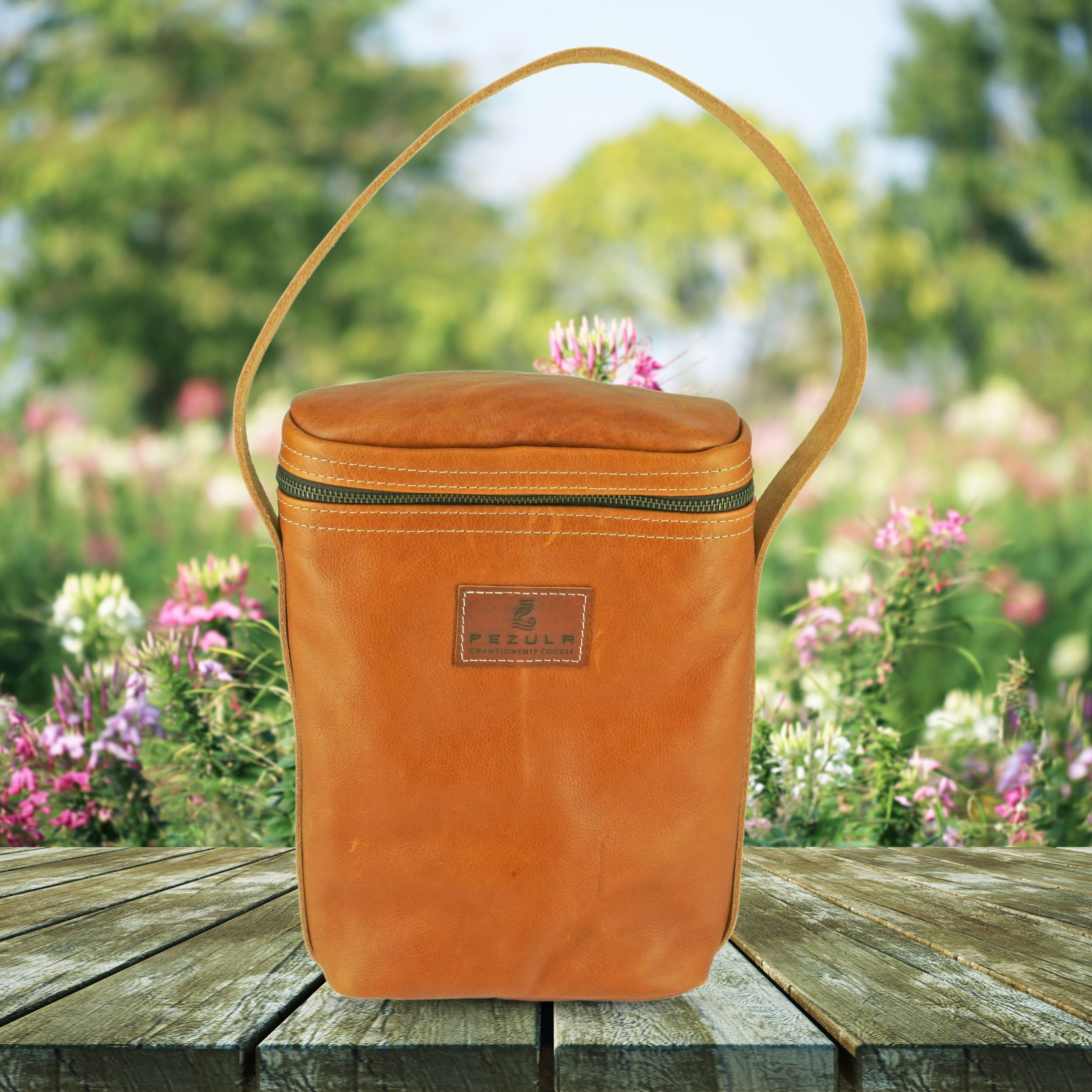 Pezula Leather Wine Bag